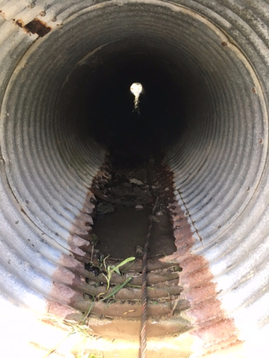 Storm pipe before liner installation